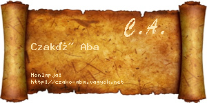 Czakó Aba névjegykártya